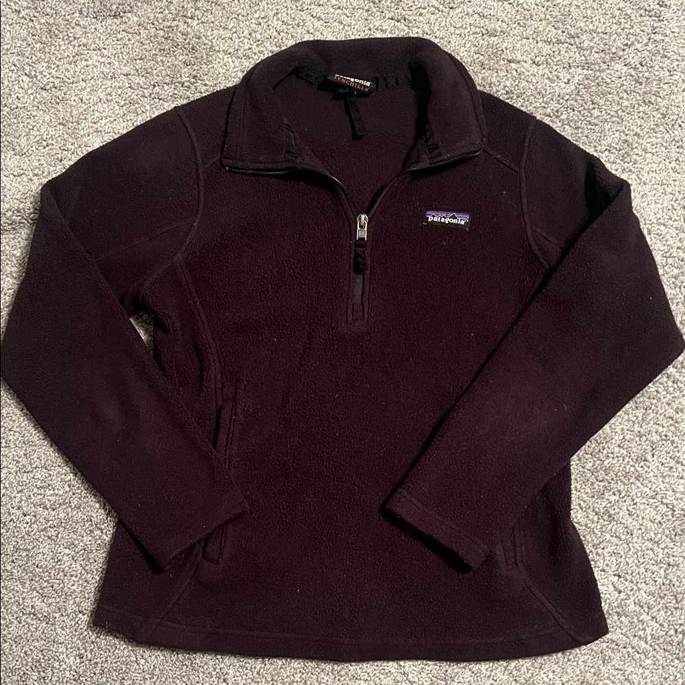 Patagonia Black Quarter-Zip Fleece Sweatshirt